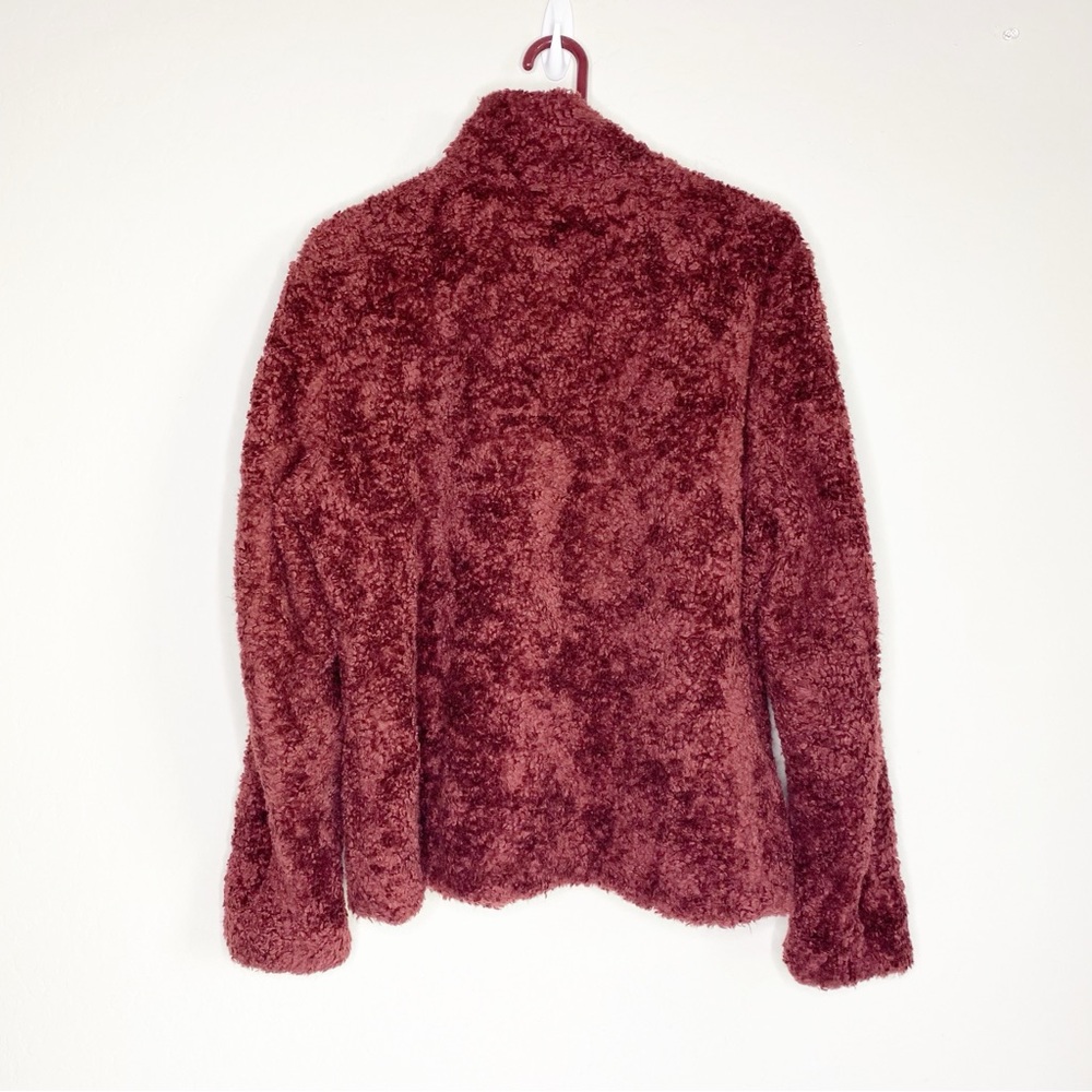 Pendleton Fuzzy Zip Jacket Dark Red Size L - Picture 2 of 10